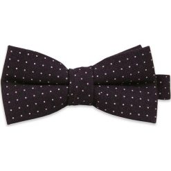 Ciemna Bordowa Bawełniana Mucha -EM Men's Accessories- Męska, w Białe Kropki, Groszki. Czerwone krawaty i muchy Em men's accessories, bez wzorów, z bawełny. Za 59.99 zł.