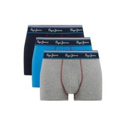 Bokserki męskie Pepe Jeans Short Trunk 3-pack. Niebieskie bokserki Pepe Jeans, m, bez wzorów, z bawełny. W wyprzedaży za 87.00 zł.