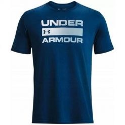 Koszulka sportowa męska Under Armour 1329582426. Niebieskie t-shirty sportowe Under Armour, bez wzorów, bez ramiączek, na fitness i siłownię. Za 179.00 zł.