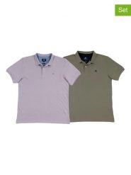 The Time of Bocha Koszulki polo (2 szt.) w kolorze fioletowym i khaki rozmiar: M. Brązowe koszulki polo The Time of Bocha, m, bez wzorów, z bawełny, bez kołnierzyka, bez ramiączek. Za 165.99 zł.