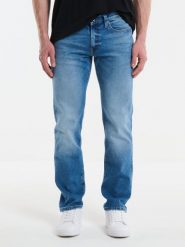 Jeansy męskie dopasowane z przetarciami niebieskie Terry 350. Niebieskie jeansy BIG STAR, l, z obniżonym stanem. W wyprzedaży za 249.99 zł.