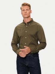 Tommy Hilfiger Koszula MW0MW30934 Khaki Regular Fit. Brązowe koszule Tommy Hilfiger, m, bez wzorów, z bawełny, bez kołnierzyka, bez ramiączek. Za 219.99 zł.