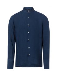 Nils Sundström Lniana koszula w stylu casual Mężczyźni Slim Fit len niebieski, XXL. Niebieskie koszule Nils Sundström, m, bez wzorów, ze lnu, bez kołnierzyka, bez ramiączek. Za 229.95 zł.