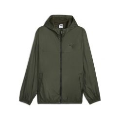 Męska Wiatrówka o standardowym kroju Essentials PUMA Dark Olive Green. Zielone kurtki do biegania Puma, m, bez wzorów, z gumy, bez kaptura, do biegania. Za 249.00 zł.