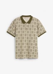 Koszula polo z krótkim rękawem z bawełny organicznej. Brązowe koszule bonprix, m, bez wzorów, z bawełny, bez kołnierzyka, bez ramiączek. Za 32.99 zł.
