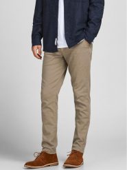Jack&Jones Spodnie materiałowe Marco Dave 12174307 Beżowy Slim Fit. Brązowe spodnie materiałowe Jack&Jones, m, bez wzorów, z bawełny. Za 119.99 zł.