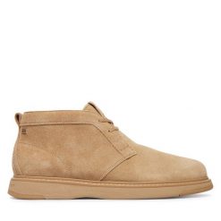 Trzewiki Tommy Hilfiger. Brązowe botki sznurowane Tommy Hilfiger, bez wzorów, bez obcasa, bez zapięcia. Za 649.99 zł.