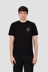 AERONAUTICA MILITARE Czarny t-shirt Short Sleeve. Czarne t-shirty Aeronautica Militare, m, bez wzorów, bez kołnierzyka, bez ramiączek. W wyprzedaży za 189.99 zł.