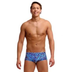 Kąpielówki Funky Trunks Blue Bits - trunki męskie. Niebieskie kąpielówki Funky Trunks, m, bez wzorów. Za 159.00 zł.