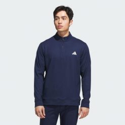 Bluza ULTIMATE365 CLASSIC QUARTER-ZIP. Niebieskie bluzy bez kaptura Adidas, l, bez wzorów, z elastanu, bez kaptura. Za 399.00 zł.