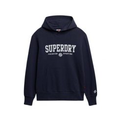 Bluza z kapturem Superdry Core Sport. Niebieskie bluzy z kapturem Superdry, m, bez wzorów, z kapturem. Za 389.85 zł.