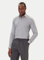 Calvin Klein Koszula LV019EU066 Szary Slim Fit. Szare koszule CALVIN KLEIN, m, bez wzorów, z syntetyku, bez kołnierzyka, bez ramiączek. Za 389.99 zł.