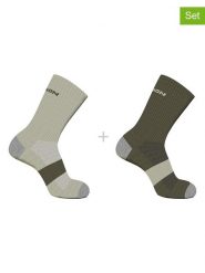 SALOMON Skarpety funkcyjne (2 pary) "Evasion Crew" w kolorze khaki rozmiar: 42-44. Brązowe skarpety Salomon, bez wzorów, prążkowane. Za 34.85 zł.