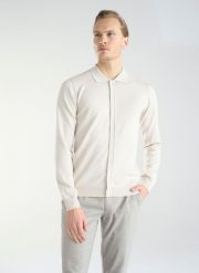 PAKO LORENTE – Beżowy kardigan z kołnierzykiem P24SF-2X-001-E-0 - Pako Lorente. Brązowe swetry rozpinane Pako Lorente, m, bez wzorów, z dzianiny, bez kołnierzyka, bez ramiączek. Za 79.99 zł.