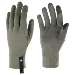 Rękawiczki z wełny merino touchscreen. Czarne rękawiczki Buff, bez wzorów, z dzianiny. Za 163.99 zł.