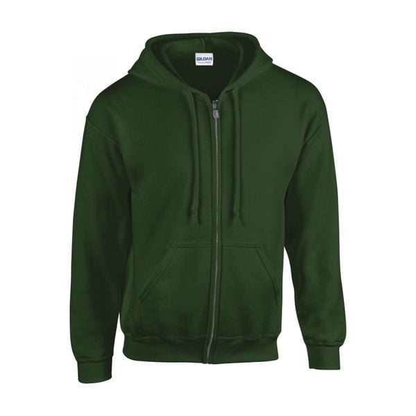 Bluza zapinana na zamek błyskawiczny Gildan Heavy Blend ®. Zielone bluzy z kapturem GILDAN, m, bez wzorów, z bawełny, z kapturem. Za 191.35 zł.