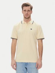 Wrangler Polo 112362826 Żółty Regular Fit. Żółte koszulki polo Wrangler, m, bez wzorów, z bawełny, bez kołnierzyka, bez ramiączek. Za 99.99 zł.