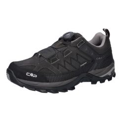 Buty trekkingowe męskie RIGEL LOW FITGO skóra wodoodporne. Czarne buty turystyczne CMP, bez wzorów, z gumy, bez zapięcia, outdoorowe. Za 436.09 zł.