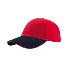 Liberty Sandwich Heavy Brush Cotton 6panelowa Czapka. Czerwone czapki z daszkiem ATLANTIS, bez wzorów, z bawełny. Za 51.99 zł.