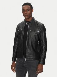 KARL LAGERFELD Kurtka skórzana 555083 551420 Czarny Regular Fit. Czarne kurtki KARL LAGERFELD, m, bez wzorów, ze skóry, bez kaptura. Za 1,819.00 zł.