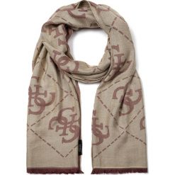 Szal GUESS - AW8293 POL03 MER. Brązowe szaliki Guess, z aplikacjami, z materiału. Za 229.00 zł.