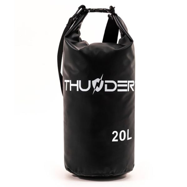 Worek plecak wodoodporny, torba wodoszczelna na kajak, SUP 20L. Czarne torby na ramię THUNDER, bez wzorów, z materiału, na ramię, bez dodatków. Za 40.00 zł.