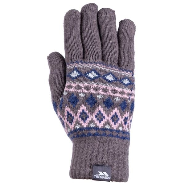 Rękawiczki Unisex Dla Dorosłych Shawny. Szare rękawiczki Trespass, bez wzorów, z dzianiny. Za 76.99 zł.