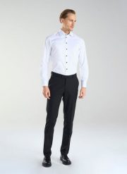 PAKO LORENTE – Biała koszula męska z bawełny P24SP-1X-036-B-S - Pako Lorente. Białe koszule Pako Lorente, m, bez wzorów, z bawełny, bez kołnierzyka, bez ramiączek. Za 149.99 zł.