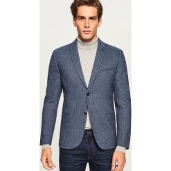 Marynarka w jodełkę slim fit - Granatowy. Marynarki Reserved. Za 269.99 zł.