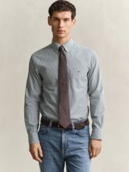 Gant Koszula Mężczyźni Regular Fit Bawełna zielony, L. Zielone koszule GANT, l, bez wzorów, z bawełny, bez kołnierzyka, bez ramiączek. Za 499.95 zł.