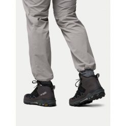 Trekkingi Columbia. Czarne botki sznurowane Columbia, bez wzorów, bez obcasa, bez zapięcia. Za 699.99 zł.