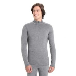 Koszulka Termiczna Męska Icebreaker 200 Oasis LS Half Zip. Szare bielizna termoaktywna Icebreaker, m, bez wzorów, bez ramiączek. Za 420.99 zł.