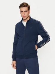 Guess Bluza Z2YQ12 K6ZS1 Granatowy Regular Fit. Niebieskie bluzy Guess, m, z aplikacjami, z bawełny, bez kaptura. Za 339.99 zł.