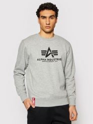 Alpha Industries Bluza Basic Sweater 178302 Szary Regular Fit. Szare bluzy Alpha Industries, m, bez wzorów, z bawełny, bez kaptura. Za 230.00 zł.