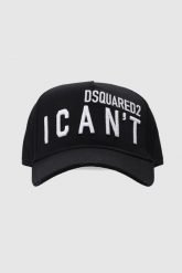DSQUARED2 Czarna męska czapka z daszkiem icant. Czarne czapki z daszkiem Dsquared2, bez wzorów. W wyprzedaży za 399.99 zł.