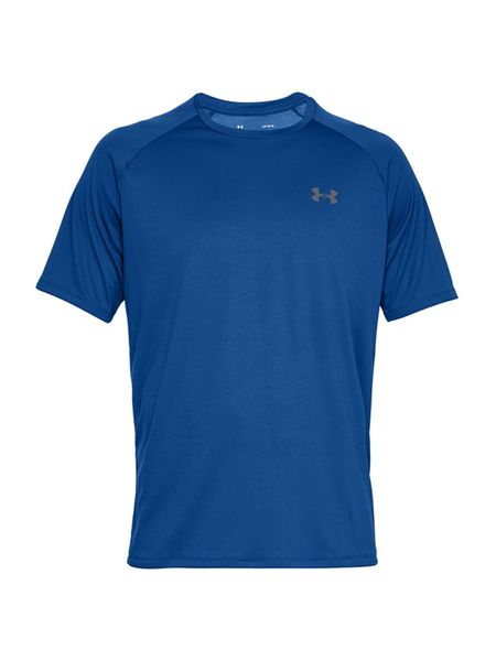 Under Armour Koszulka sportowa "Tech 2.0" w kolorze niebieskim rozmiar: XL. Niebieskie t-shirty sportowe Under Armour, bez wzorów, z materiału, bez ramiączek, outdoorowe. Za 104.95 zł.