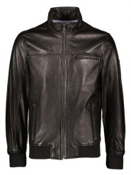 Bugatti Skórzana kurtka w kolorze czarnym rozmiar: 52. Czarne kurtki Bugatti, bez wzorów, ze skóry, bez kaptura. Za 578.99 zł.