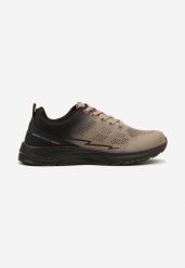 Ciemnobeżowe Buty Sportowe Sneakersy z Perforacją Ziraline. Brązowe buty sportowe casual Born2be, bez wzorów, bez zapięcia. W wyprzedaży za 87.99 zł.