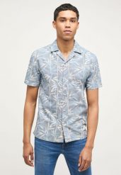 MĘSKA KOSZULA MUSTANG Collin Shirt 2312 Bambus two-color blue 1013993 12461. Niebieskie koszule Mustang, m, bez wzorów, bez kołnierzyka, bez ramiączek. Za 99.99 zł.