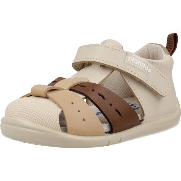 Sandały TITANITOS B500 EVO Beżowy. Brązowe sandały TITANITOS, ze skóry, bez zapięcia. Za 181.99 zł.