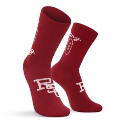 Sportowe skarpetki męskie 120. rocznica Real Sporting de Gijón Siroko SC120 Ra. Czerwone skarpety SIROKO, bez wzorów, z materiału. Za 63.00 zł.