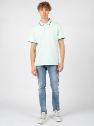 Guess Koszulka Polo | M2GP34KARS0 | Mężczyzna | Turkusowy. Niebieskie koszulki polo Guess, m, z aplikacjami, z bawełny, bez kołnierzyka, bez ramiączek. W wyprzedaży za 159.00 zł.