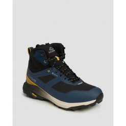 Buty męskie Dolomite NIBELIA HIGH GTX granatowo-musztardowe. Niebieskie buty trekkingowe Dolomite, bez wzorów, bez zapięcia. W wyprzedaży za 483.00 zł.