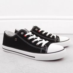 Trampki niskie męskie tekstylne czarne Big Star NN174300. Czarne trampki BIG STAR, m, bez wzorów, bez zapięcia. Za 72.00 zł.