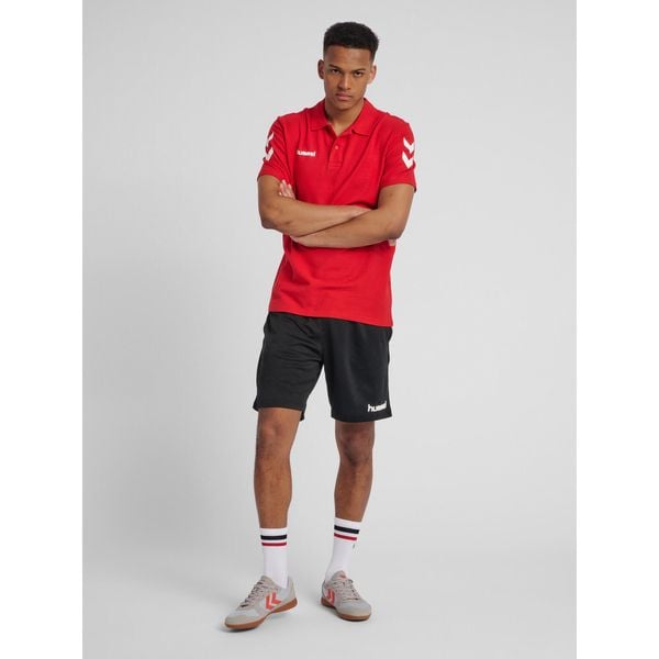 Koszulka tenisowa polo męska Hummel Go Cotton Polo. Czerwone koszulki polo Hummel, m, bez wzorów, bez kołnierzyka, bez ramiączek. Za 99.00 zł.