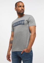 MUSTANG STYLE ALEX C LOGO TEE MĘSKI T-SHIRT KOSZULKA NADRUK MID GREY MELANGE 1013223 4140. Szare t-shirty Mustang, m, bez wzorów, z bawełny, bez kołnierzyka, bez ramiączek. Za 69.99 zł.