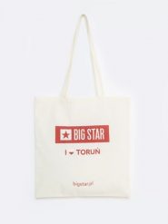 Torba bawełniana toruń 102. Białe torby na ramię BIG STAR, z aplikacjami, z bawełny, na ramię, z nadrukiem, bez dodatków. Za 4.99 zł.