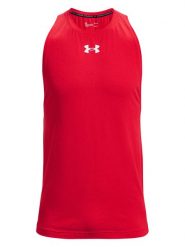 Under Armour Top sportowy "Baseline" w kolorze czerwonym rozmiar: L. Czerwone t-shirty sportowe Under Armour, bez wzorów, z materiału, bez ramiączek, outdoorowe. Za 96.37 zł.