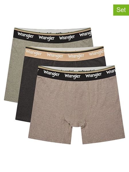 Wrangler Bokserki (3 pary) "Joffrey" w kolorze antracytowo-szarym rozmiar: L. Czarne bokserki Wrangler, l, bez wzorów. Za 92.21 zł.