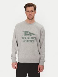 New Balance Bluza MT51929 Szary Regular Fit. Szare bluzy New Balance, l, bez wzorów, z bawełny, bez kaptura. Za 159.99 zł.